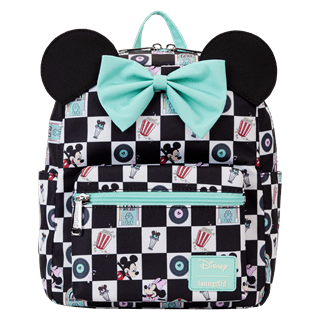 Mickey And Minnie Date Night Diner All Over Print Mini Backpack Loungefly