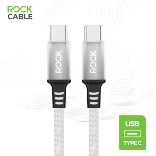 Rock White Braided USB-C to USB-C Cable 1M