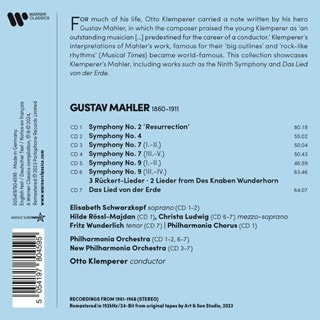 Mahler: Symphonies 2, 4, 7, 9: Das Lied Von Der Erde & Other Lieder