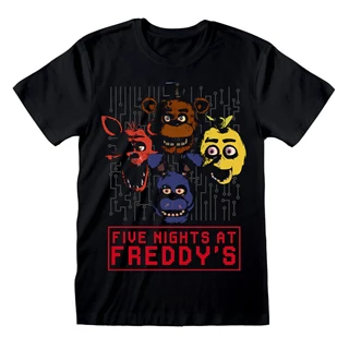4 Heads Five Nights At Freddy's FNAF Black Tee