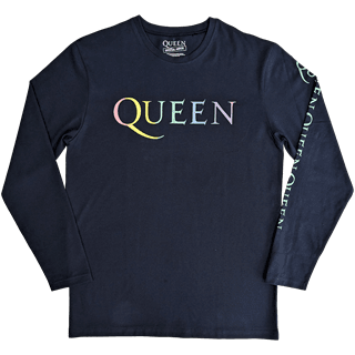 Rainbow Crest Queen Navy Long Sleeve Tee