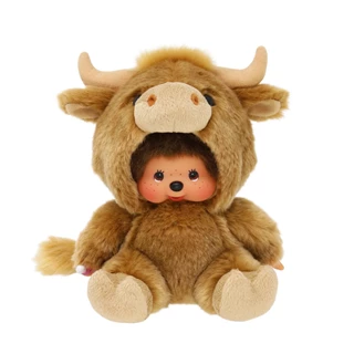 Sitting Fluffy Midlands Cow Monchhichi Plush Doll