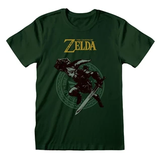 Link Pose Legend Of Zelda Green Tee