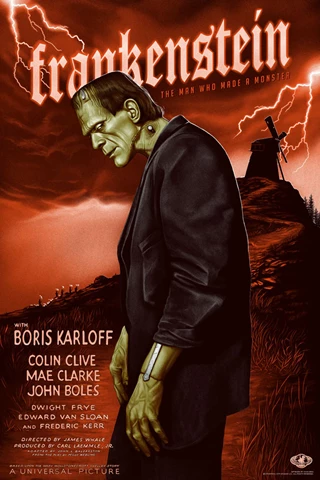 Frankenstein Universal Monsters Sara Deck 61cm x 91cm Fine Art Print