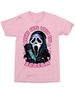 You're Cute When You Scream Ghostface Pink Tee