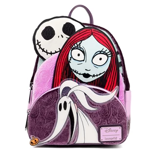 Jack, Sally & Zero Nightmare Before Christmas hmv Exclusive Glow In The Dark Loungefly Mini Backpack