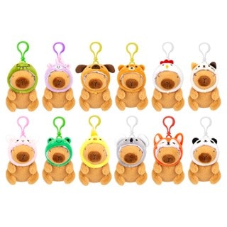 Capybara With Animal Hat Clip On Plush Assortment