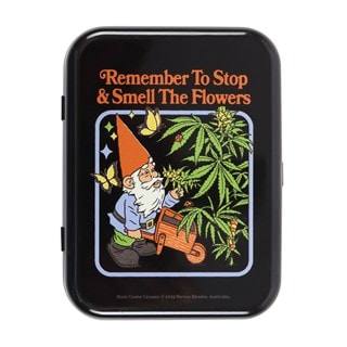 Remember To Stop & Smell The Flowers Steven Rhodes Metal Stash Tin