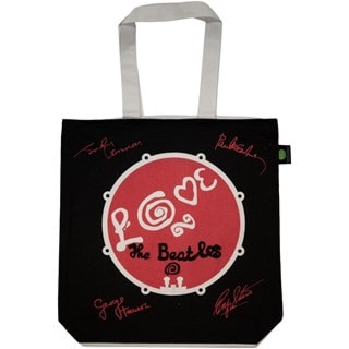 The Beatles Love Drum With Signatures Cotton Tote Bag