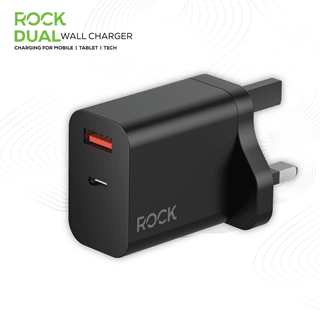 Rock 20W Black Dual USB & USB-C Plug