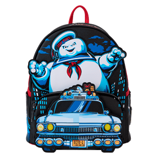 Stay Puff Chasing Ghostbusters Loungefly Mini Backpack