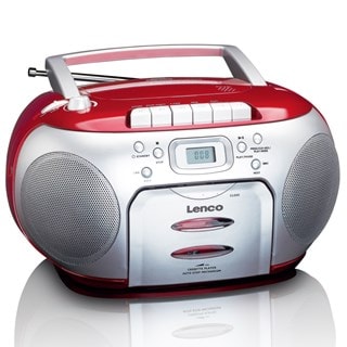 Lenco SCD-420RD Red CD Player With Cassette & FM Radio