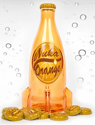 Nuka Cola Orange Fallout Glass Bottle And Cap