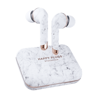Happy Plugs Air1 Plus White Marble In Ear True Wireless Bluetooth Earphones