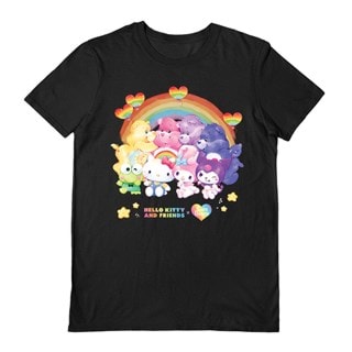 Sanrio Hello Kitty & Friends x Care Bears Rainbow Black Tee