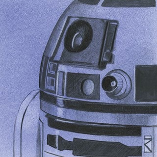 R2-D2 Sketch Star Wars Canvas Print 30 x 30cm