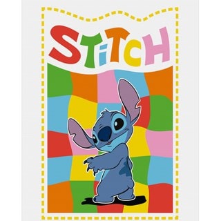 Chequered Lilo & Stitch 40cm x 50cm Canvas Print