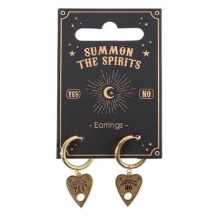 Gold Tone Talking Board Planchette Dangle Earrings