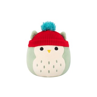 Oba Sage Green Owl With Burgundy Hat Squishmallows Plush