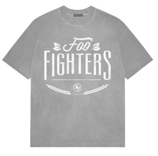 Foo Fighters Warped Logo Stone Wash Grey Tee