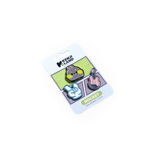Tiny-K Rocket Metal Pin Badges 3Pcs