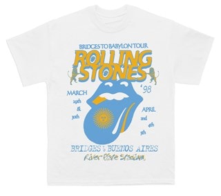 The Rolling Stones Bridges To Babylon Tour Buenos Aires White Tee