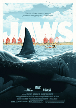 Jaws Wall Florey Art Print A2 Poster