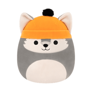 Willy Grey Wolf With Orange Beanie Squishmallows Plush