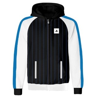 Playstation Striped Logo Black and White Hoodie