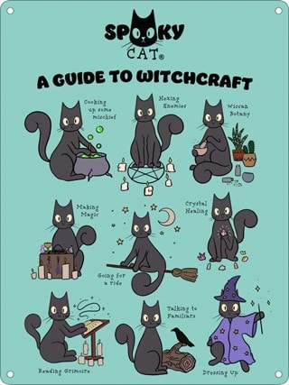 Spooky Cat Mini A Guide To Witchcraft Tin Sign