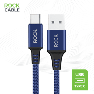 Rock Navy Braided USB-C Cable 1M