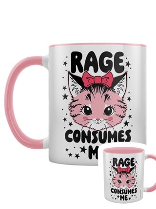 Kitsch Kitten Rage Consumes Me Pink Coloured Inner Mug