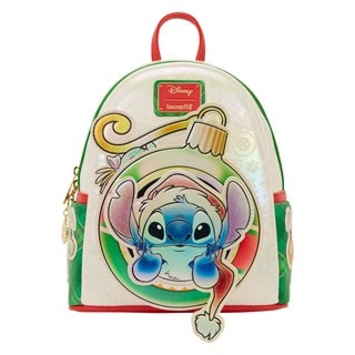 Stitch & Scrump Iridescent Holiday Ornament Loungefly Mini Backpack