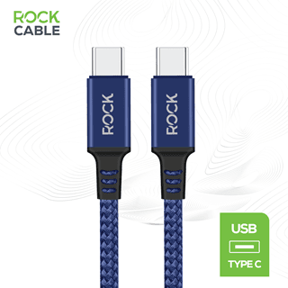 Rock Navy Braided USB-C to USB-C Cable 1M