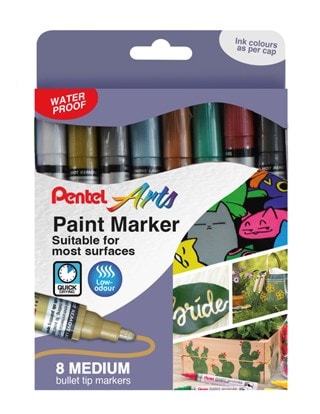 Paint Marker Set of 8 Metallic Medium Marker Pens
