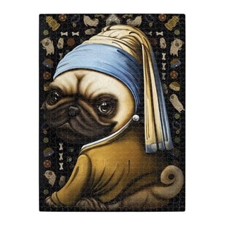 Pug With A Pearl Earring: Exploding Kittens 1000 Piece Jigsaw Puzzle