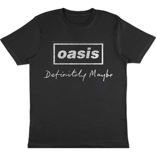 Oasis Definitely Maybe Distressed Text Logo Tee