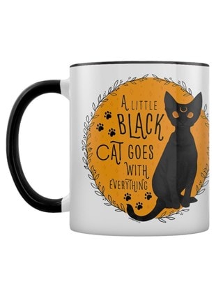 Little Black Cat Goes With Everything Black Coloured Inner Mug