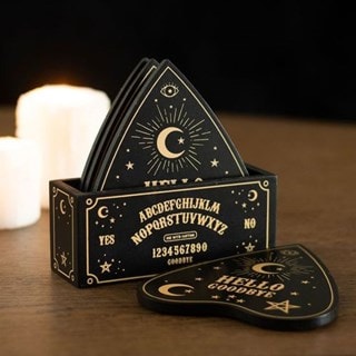Black And Gold Talking Board Planchette Coaster Set