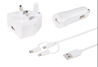 Vivanco Charging Kit (USB Plug, Multicable & Car Charger)