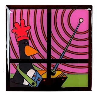 Feathers McGraw Window Wallace & Gromit Pin Badge