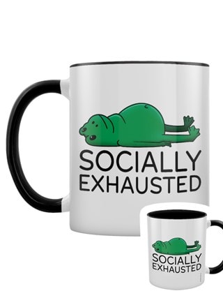 Socially Exhausted Frog Black Coloured Inner Mug