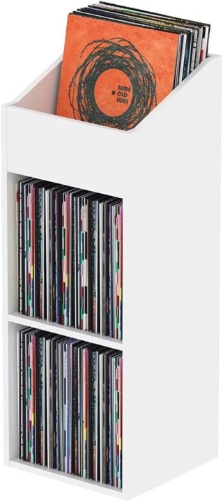 Glorious Record Rack 330 White Vinyl Storage