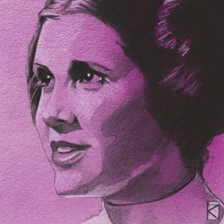Princess Leia Sketch Star Wars Canvas Print 30 x 30cm