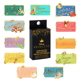 Disney Princess Signature License Plate Loungefly Blind Box Enamel Pin