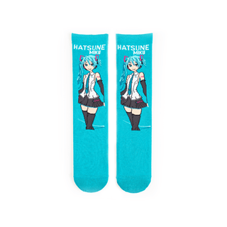Hatsune Miku Crew Socks Teal (Ladies 4-7.5)