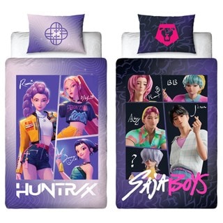 Huntrix Saja Boys Logo K-Pop Demon Hunters Reversible Single Duvet