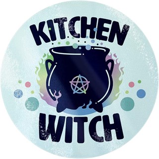 Kitchen Witch Small Glass Chopping Board