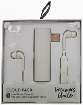 Fresh N Rebel Gift Pack Cloud: Vibe Bluetooth Earphones & 3000Mah Power Bank