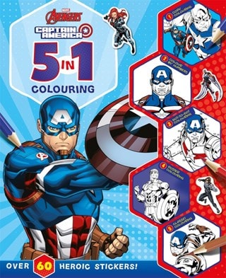 Marvel Avengers Captain America 5 In 1 Colouring Book